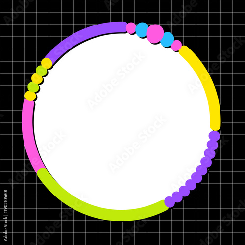 カラフル個性派ポップフレーム 円形