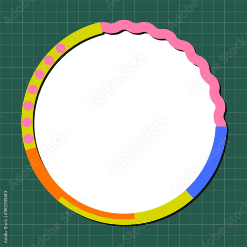 カラフル個性派ポップフレーム 円形