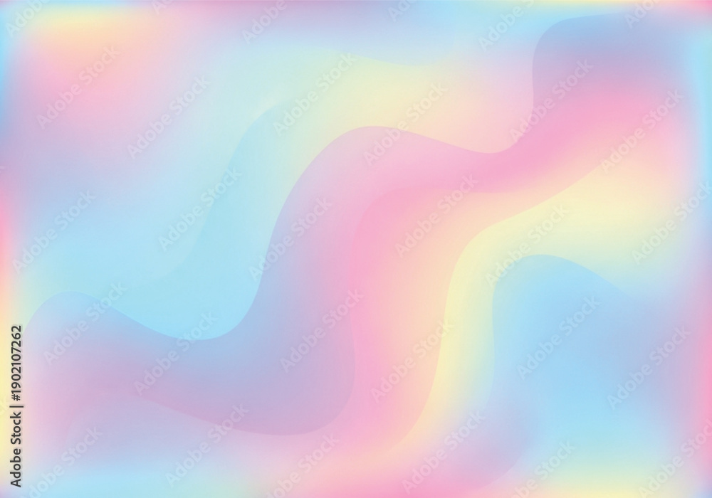 Obraz premium Abstract Pearl Gradient Background. Iridescent Wave Bg with Holographic Gradation. Vector Pastel Color Rainbow Pattern.