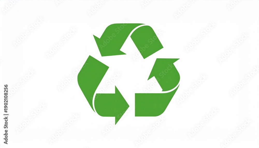 Fototapeta premium Green recycling arrows icon isolated on white background eco sustainability symbol