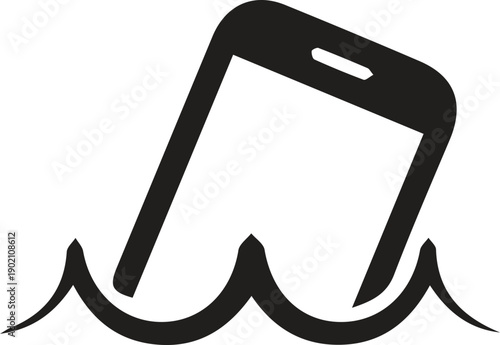 Smartphone submerged in water icon