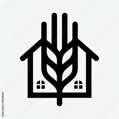 Minimal black and white vector logo featuring a simple 46.eps