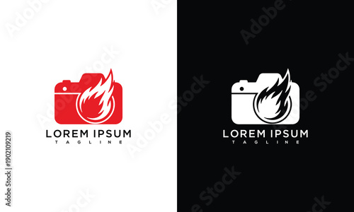 Fiery Camera Logo Vector - Passionate Photography  Videography Brand Identity Design.