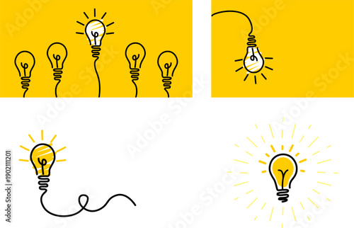 light bulb. the idea is business. abstract light bulb on a white background. create a cover or poster.