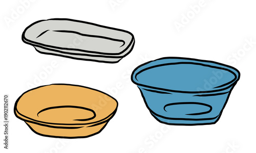 A set of various dishes