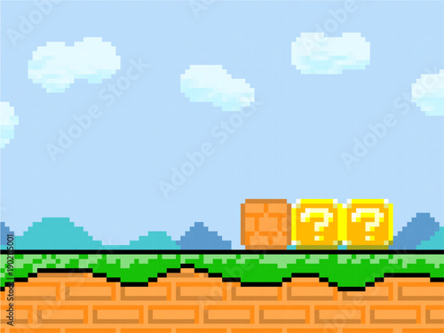 Side Scrolling Pixel Art Game with Question Box