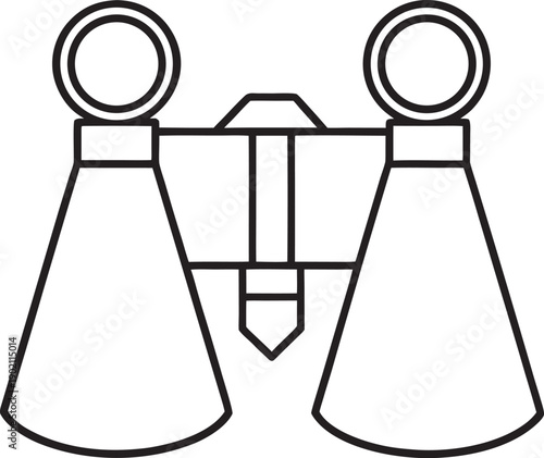 Simple Line Art Illustration of Binoculars for Observation and Exploration