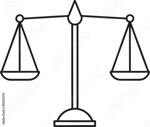 Simple Line Drawing of a Balance Scale Symbolizing Justice and Equality