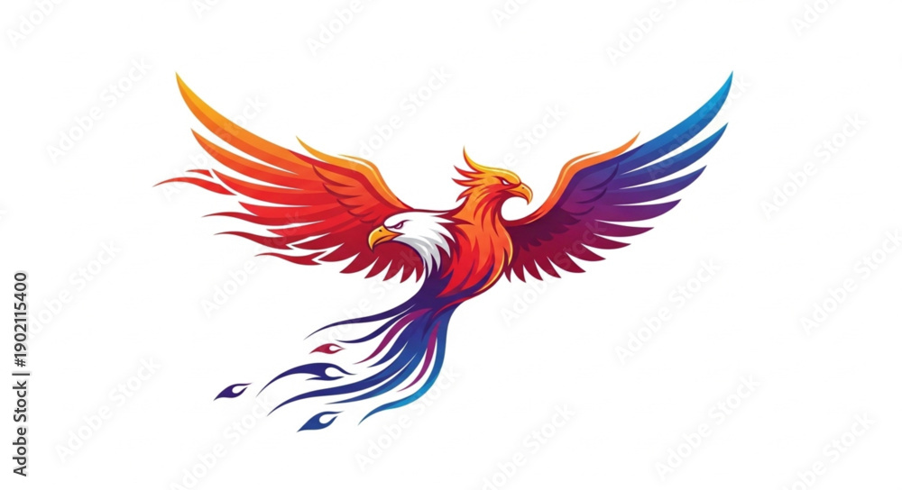 Fototapeta premium Colorful Phoenix Bird Illustration.