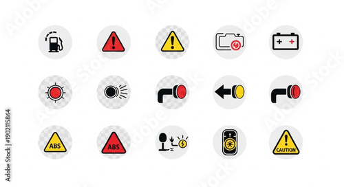 Collection of Warning and Information Symbols.