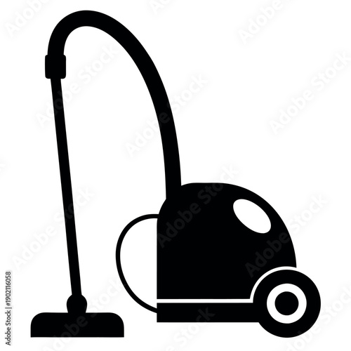 Silhouette-of-a-vacuum-cleaner-on-a-white-background. 