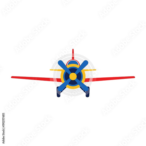 Colorful Toy Airplane with Red Wings.