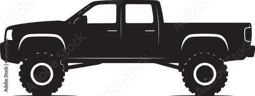 Pickup Truck Silhouette Side View Extended Cab