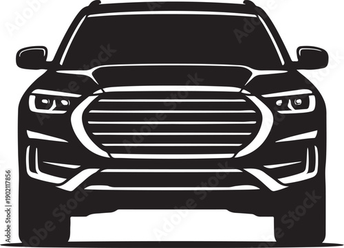 Luxury SUV Silhouette Front View Symmetrical Stance