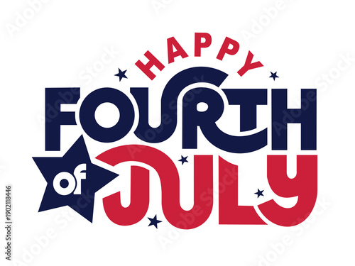 Wallpaper Mural Happy 4th of July Typography Stock Photo Torontodigital.ca