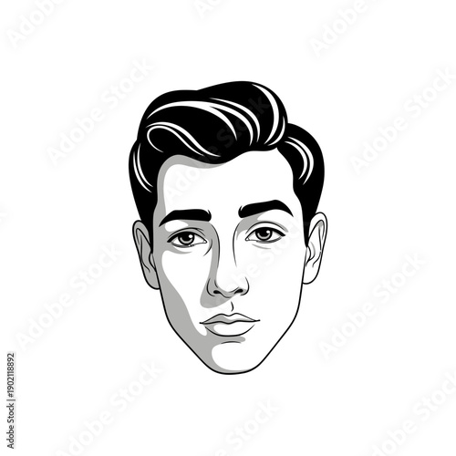 Illustration of a Mans Face Closeup.