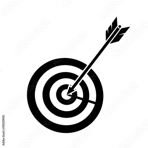 An arrow has perfectly hit the bullseye of a target, symbolizing success and accuracy.