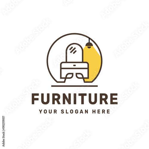 Modern Minimalist Furniture and Interior Lamp Logo