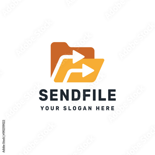 Digital File Folder and Transfer Arrow Logo