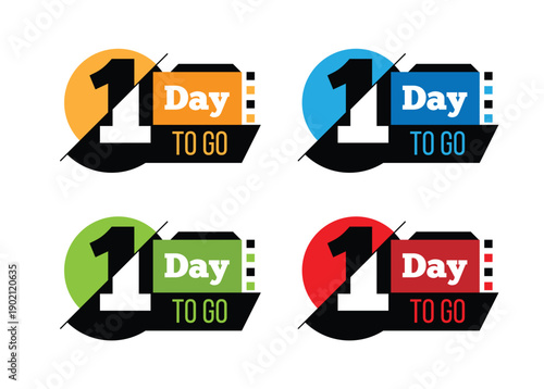 One Day to Go Abstract Industrial Modern Notification Banner. Futuristic graphic design elements and resources, sales announcement vector art
