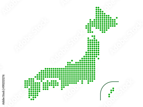 Naklejka 日本地図 ドット