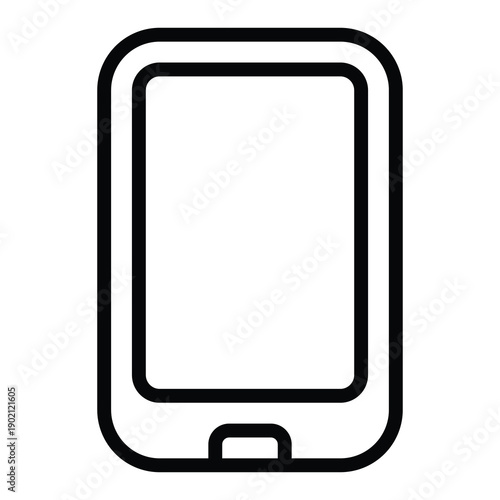 Smartphone Vector Icon, User Interface Related Line Style Vector Icon.