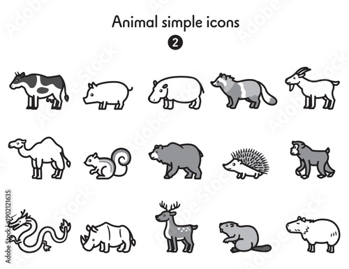 シンプルアイコン集 動物全身2