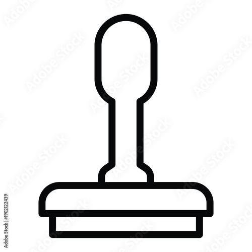 Rubber Stamp Vector Icon, User Interface Related Line Style Vector Icon.