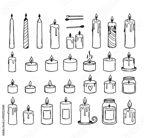 Candle Icon Vector, Perfume Bottle Clipart Graphics, Fragrance Container Design, Scented Candle Set, Aroma Bottle Pack, Spa Elements Collection, Beauty Product Bundle

