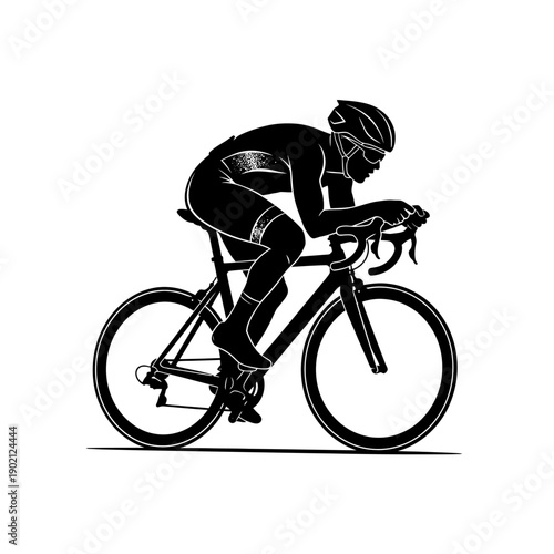 Silhouette of a cyclist in a time trial position, showcasing aerodynamic form and athletic dedication.