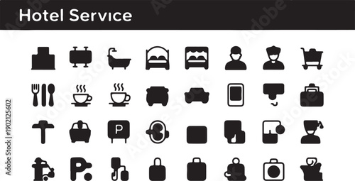 Hotel Service Icons A Comprehensive Collection for Hospitality and Travel Industry Needs