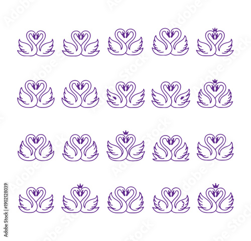 Swan Bird Vector, Water Bird Clipart Graphics, Elegant Swan Design, Lake Bird Set, Graceful Swan Pack, Aquatic Bird Collection, Beautiful Swan Bundle

