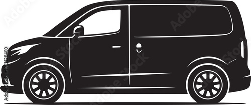 Last Mile Delivery Vehicle Silhouette Side View Compact Van
