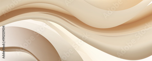 Beige gradient background with pearl wave texture and warm ivory tones creating an elegant abstract design with soft neutral beauty for modern projects. Vector illustration.