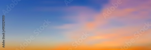 Dreamy sky background with soft pink clouds and pastel gradient. Perfect backdrop for fantasy designs, featuring gentle blue and purple hues in watercolor style. Vector illustration.