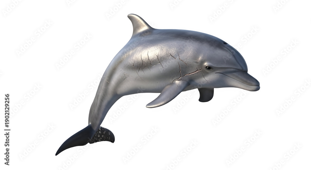 Obraz premium Graceful dolphin leaping out of the water in a dynamic pose