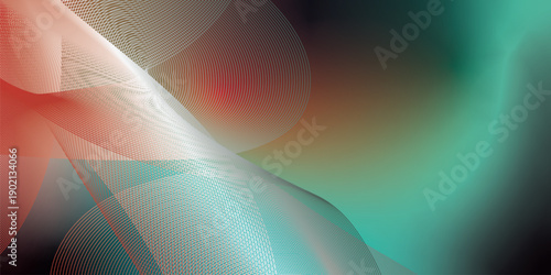 Abstract azure red and black gradient background with soft noise effect