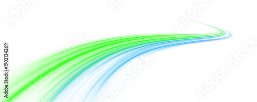 Flowing neon lines and glowing streaks create a bright, abstract composition with dynamic energy. Blurred waves, liquid shapes, and sparkling light enhance the modern, futuristic illustration.