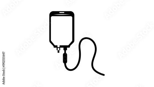 depictions of an iv drip bag, black isolated silhouette
