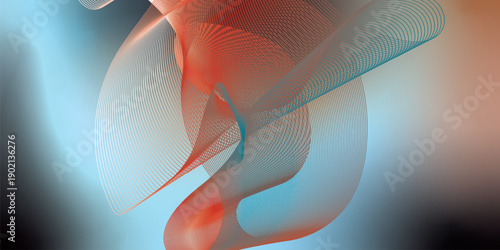 Abstract azure red and black gradient background with soft noise effect