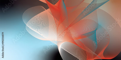 Abstract azure red and black gradient background with soft noise effect