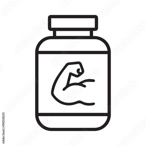 Protein jar icon Sport Nutrition color editable
