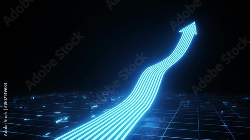 Wallpaper Mural Clean financial arrow growth path illuminated gradually animation Torontodigital.ca