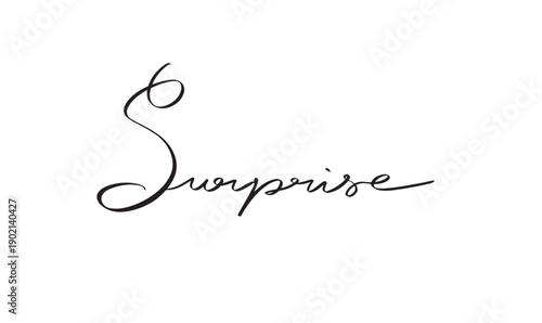 Surprise text font calligraphy hand written lettering script black color object icon surprise amazement shock fashion celebration beautiful present enjoy fashion banner surprise holiday business icon