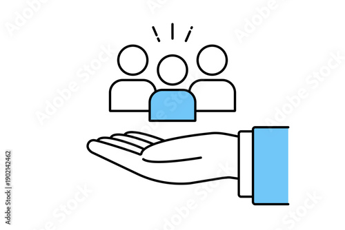 人材の確保や紹介をするスーツを着た人物の手