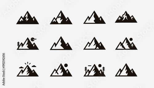 Flat Minimal Mountain Logo Collection