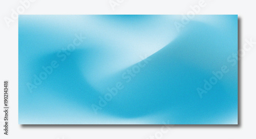 Abstract Sky Blue and White Gradient Background with Soft Organic Waves and Heavy Grain Texture
