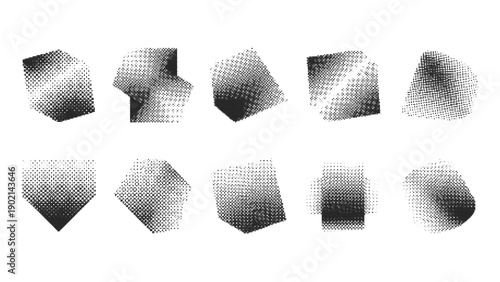 Set of ten different halftone arrow icons