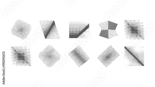 Black halftone shapes and patterns