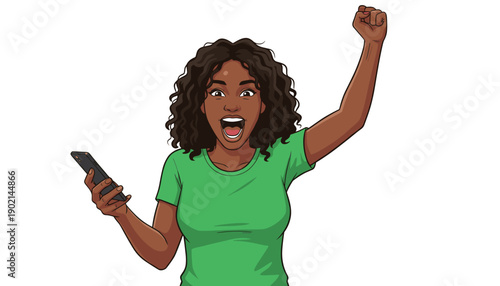 Shocked young Asian woman holding a smartphone with a surprised expression on her face.